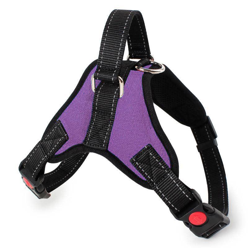 Solid Middle Large Dog Halter Harness Reflective Led Collar Reinforced Handle Breathable Mesh Vest Buckle Leads Pet