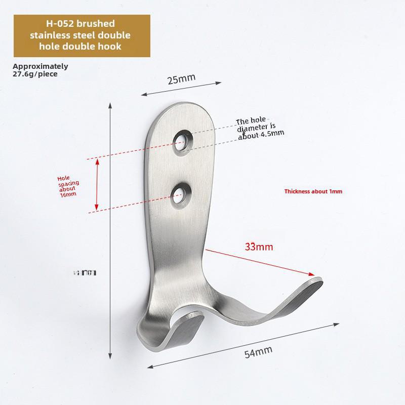 Black Stainless Steel Wall-Mounted Clothes Hook for Bathroom, Kitchen, or Door