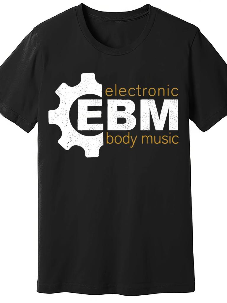 EBM DAY Электронная Музыка Тела 242 Мужская Футболка с Графикой Черная Повседневная Футболка с Короткой Рукавой с Дизайном Шестерни Подходит для Всех Сезонов
