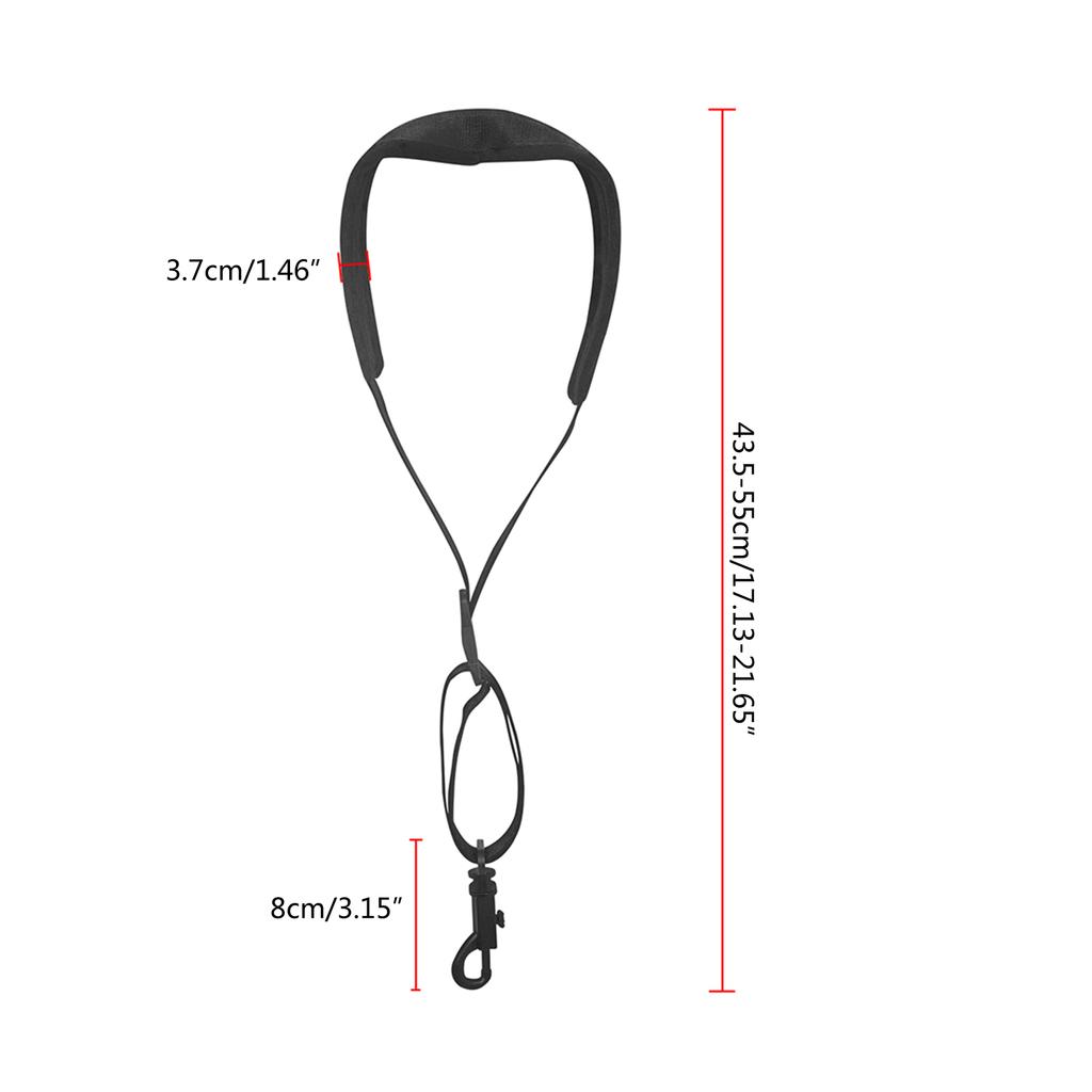 Ремень для саксофона с толстой мягкой подкладкой, регулируемая пряжка, черный крючок для баритон-альт-тенор-сопрано-саксофона