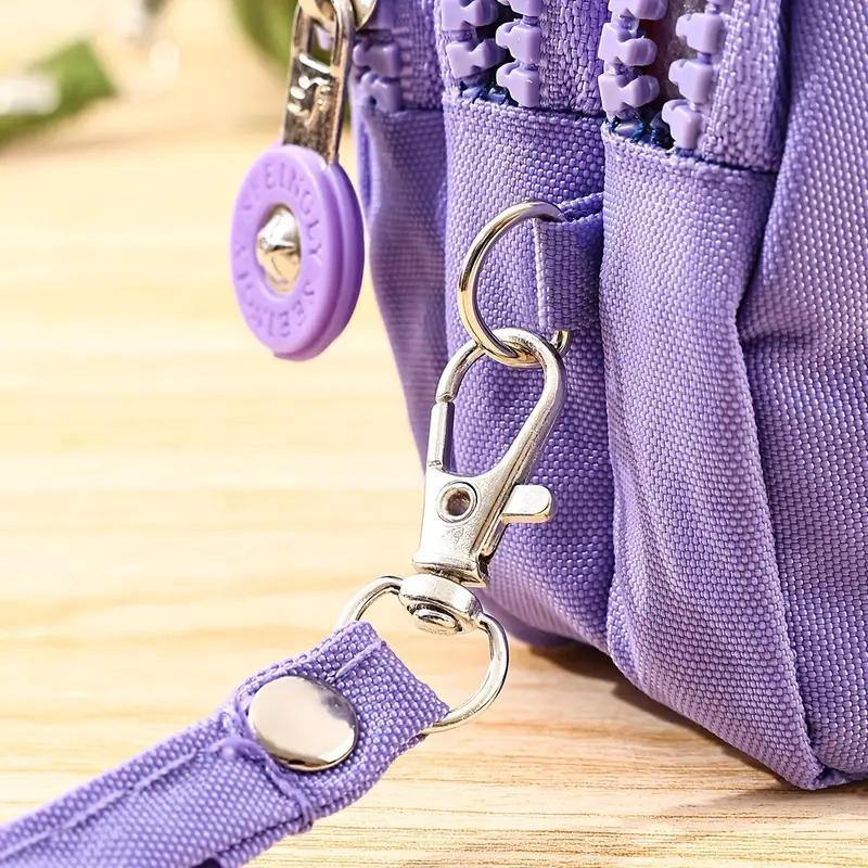 1 шт. кошелек для монет на молнии, подарочный кошелек для монет, простой водонепроницаемый чехол для ключей, многослойный кулон из нейлона, разноцветный