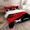 Black Red Splicing Design 3D Printed Duvet Cover Interesting Style Bedding Set Polyester Soft Comfortable Quilt Cover Pillowcase
