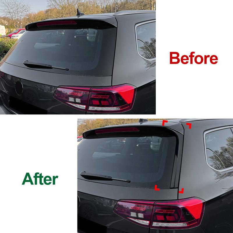 1 Pair Glossy Black ABS Car Rear Window Side Wing Spoiler Fits for Volkswagen VW Passat B8 B8.5 Estate 2015-2023