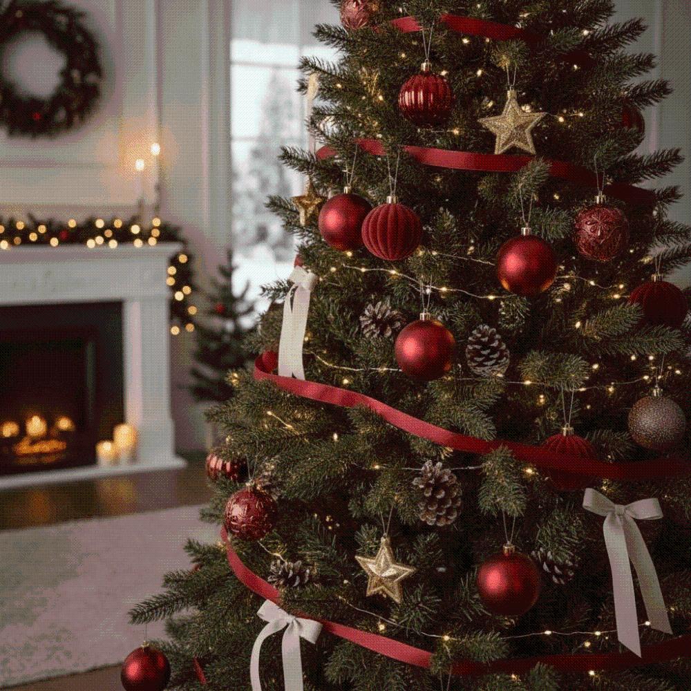 Spherical Flocked Baubles Electroplated Velvet Balls Xmas Decor Tree Pendants Fireplace