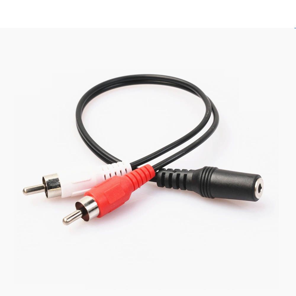 Universal 40cm 3.5mm Female Headphone 3.5 2 RCA Splitter Audio Cables Adapter Cable Stereo Audio