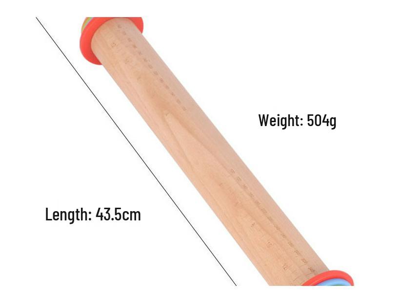 Adjustable Stainless Steel and Beech Wood Rolling Pin - Thickness Control for Dough Kneading