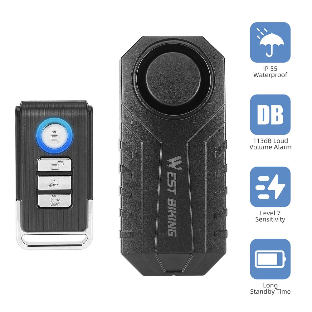 Противоугонная велосипедная сигнализация с высокой видимостью, беспроводная велосипедная сигнализация с датчиком движения для электронного велосипеда, водонепроницаемая