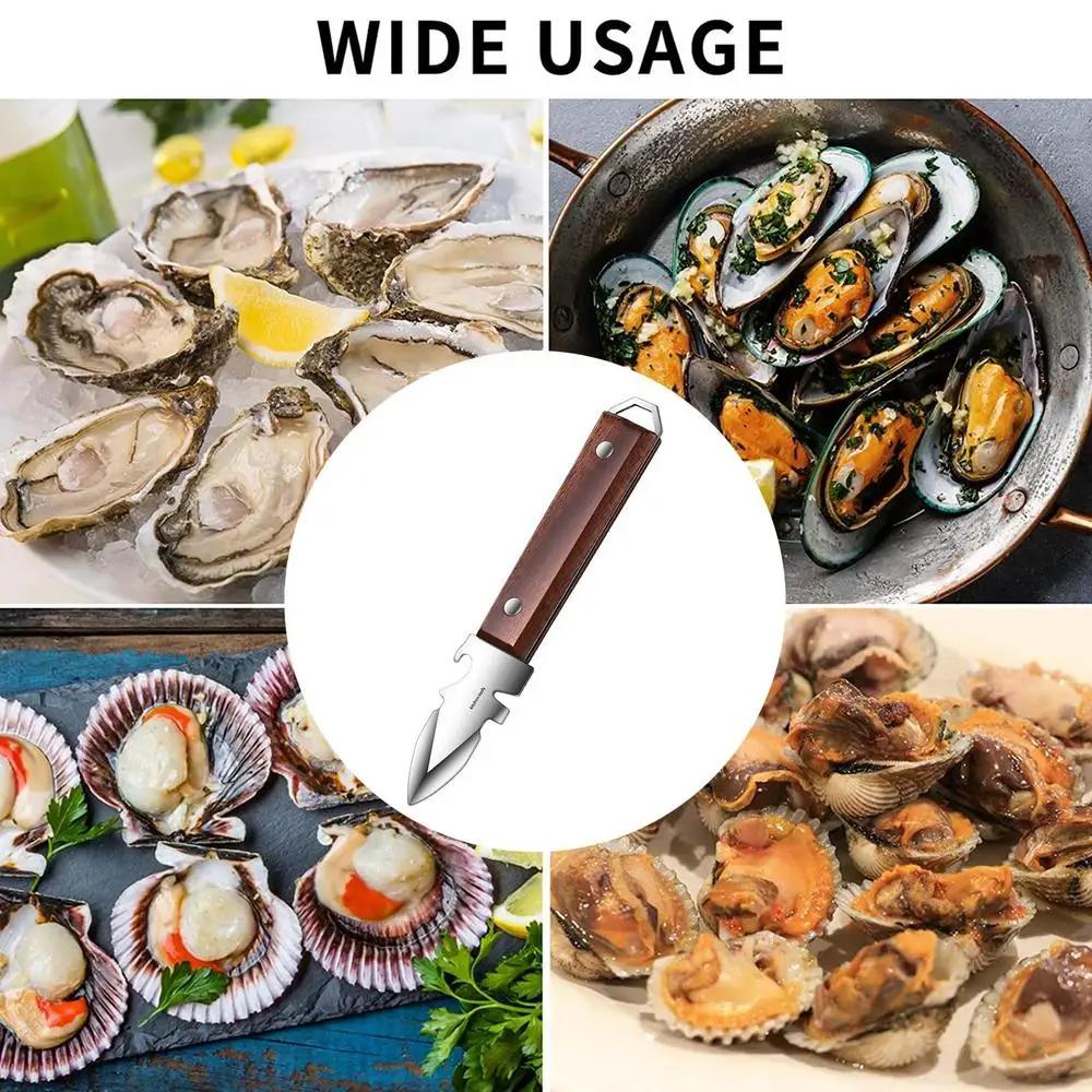 Нож для устриц Острое лезвие Шакер Ракушка Морепродукты Открывалка Инструмент Нержавеющая сталь Открывалка для моллюсков для устриц Моллюски Рыба-жаба Краб Раковины