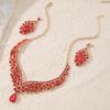 1 Set Necklace Earrings Set Rhinestone Necklace Earrings Prom Wedding Party Bride Symmetric Dangle Earrings Formal Occasions Neck Jewelry Set