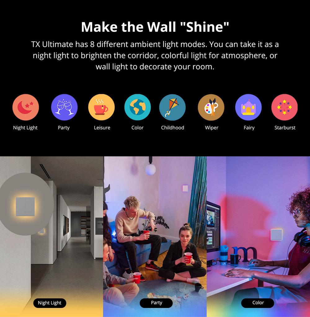 Умный сенсорный выключатель SONOFF T5 TX Ultimate с пультом дистанционного управления для Alexa