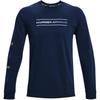 Футболка с длинным рукавом и принтом логотипа для тренировок, мужская, темно-синяя 1366473-408