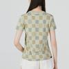 Puma Футболка Downtown Aop с клетчатым логотипом, круглым вырезом и коротким рукавом, женские топы, светло-зеленый цвет 535379-33