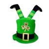 Green Leprechaun Top Hat with 3D Legs Irish National Day Hat for StPatricks Day Celebration and Cosplay Event Accessory