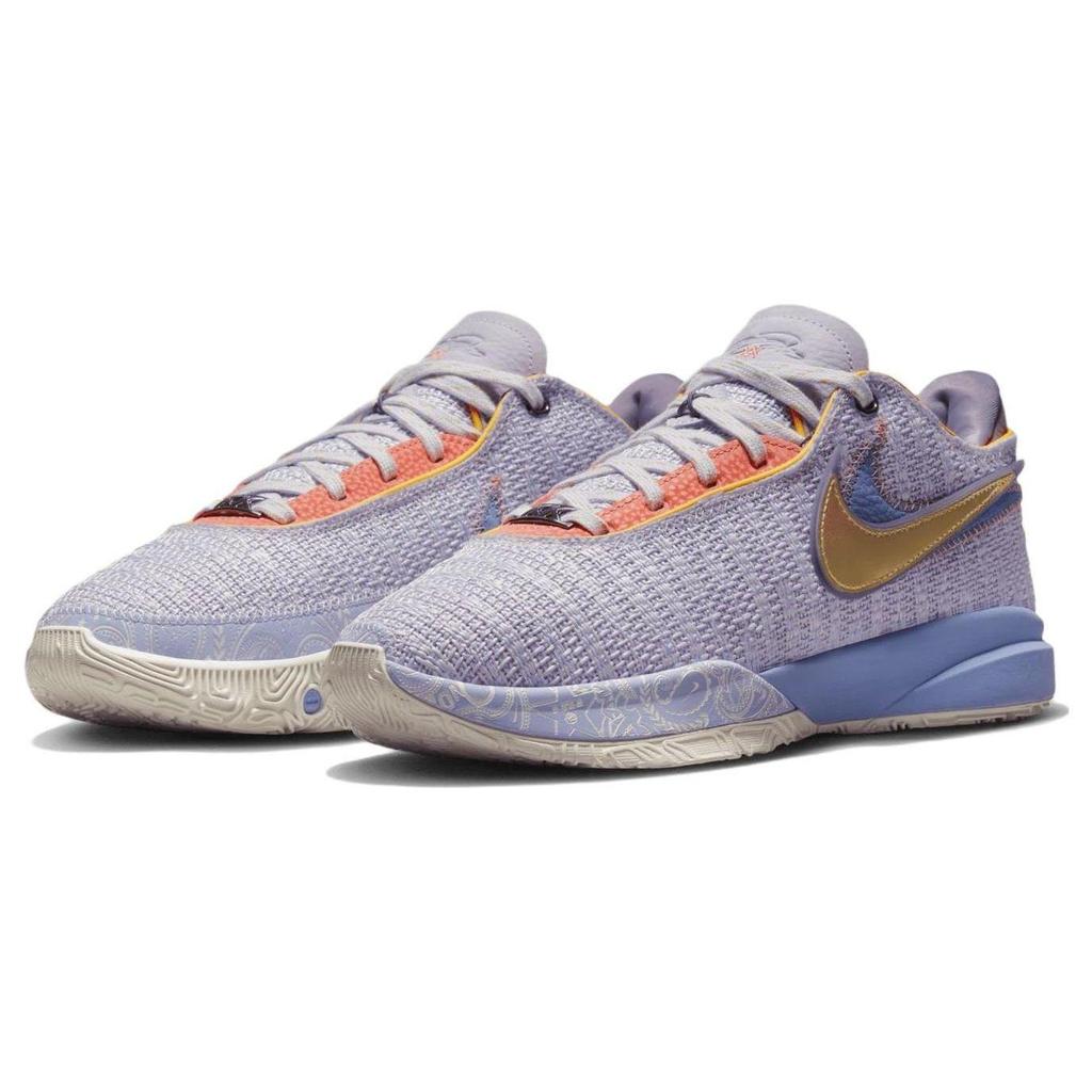 Nike LeBron 20 EP Фиолетово-золотые Баскетбольные кроссовки для выступлений Мужские DJ5422-500