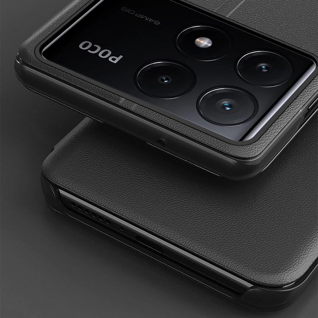 For Xiaomi Poco X6 Pro 5G/Redmi K70E 5G Phone Cover View Window Foldable Stand Case