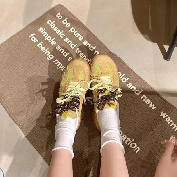 Grape Mom 2025 Autumn New Platform Sports Shoes Casual Wind Breathable Mesh Dad Shoes Summer Light and Thin