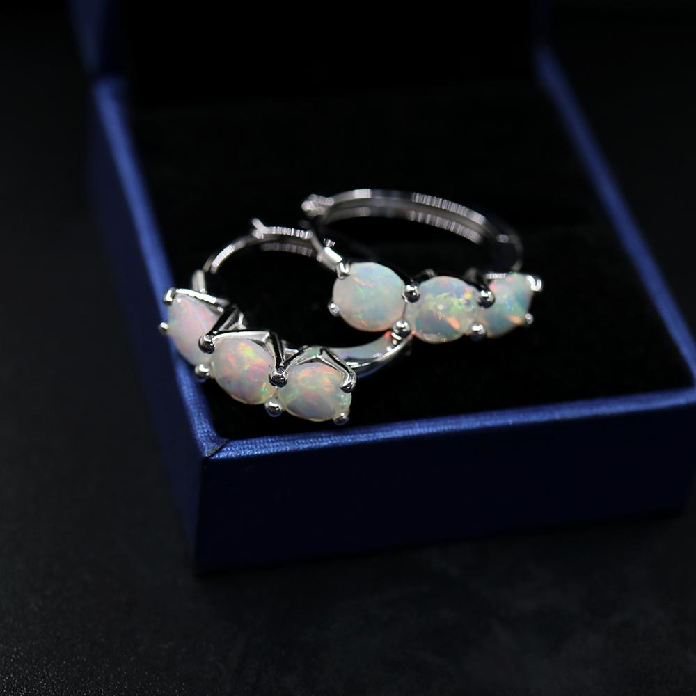 Простые элегантные серьги-клипсы с опаловой застежкой, круглые 6 мм, 3,5 карата, с натуральным драгоценным камнем, изящные ювелирные изделия для женщин, мамы, хороший подарок на день рождения, вечеринку