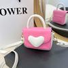 Cartoon Soft Heart Contrast Colors Shoulder Purse Adorable Girls Crossbody Bag