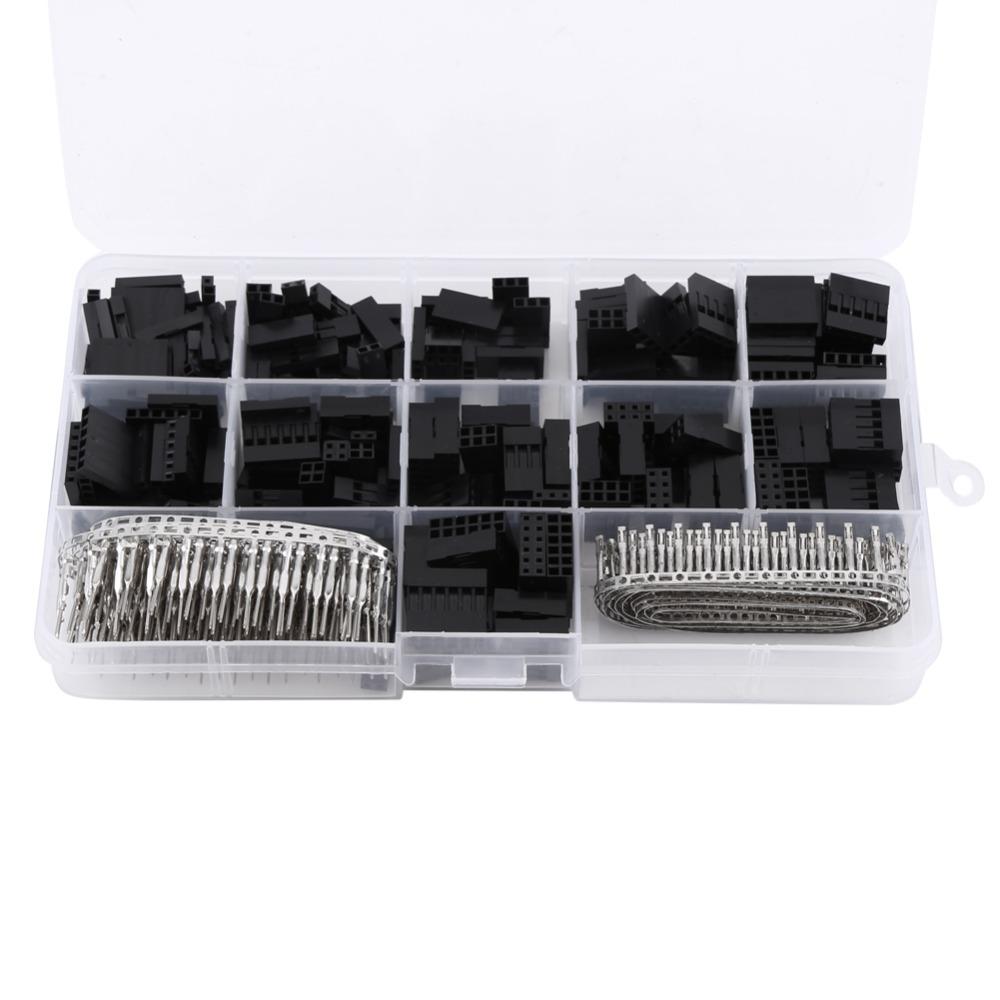 620PCS 2.54mm Pitch Jumper Wire Cable Storage Box Connector Housing Kit Electrical Equipments