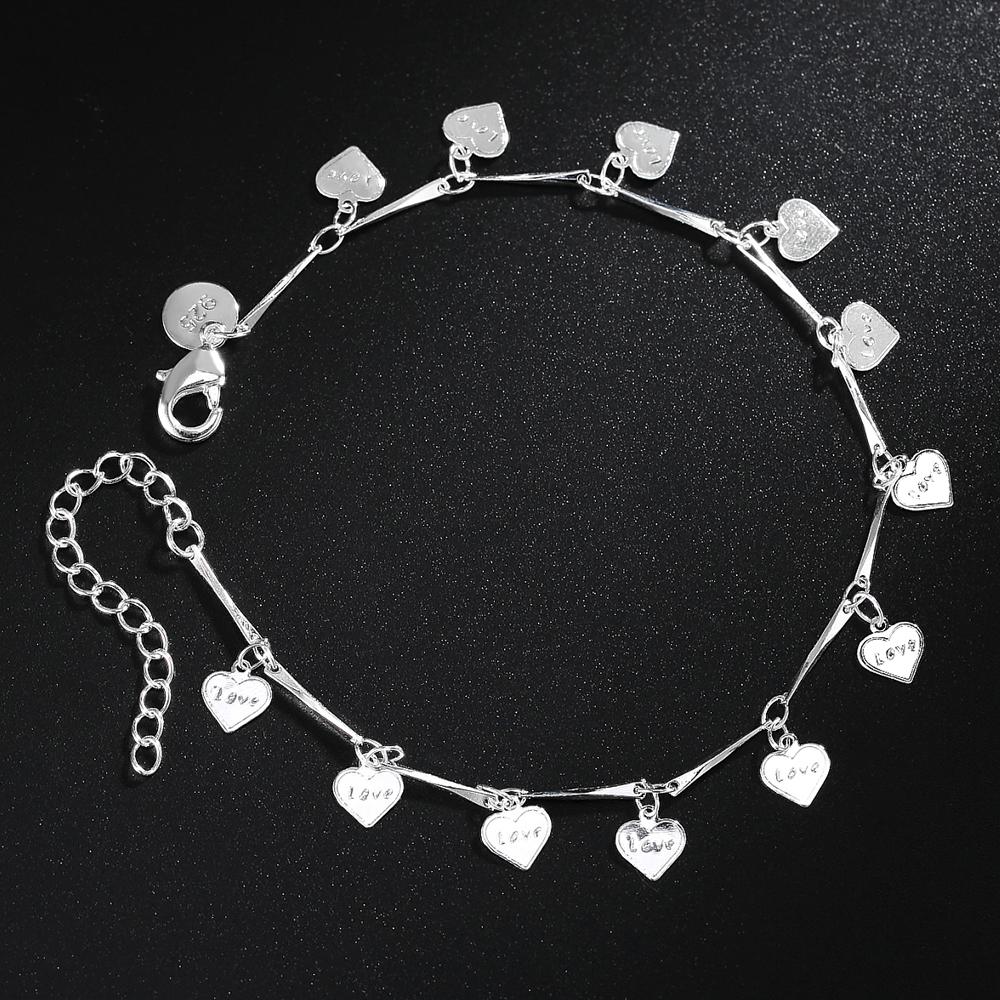 925 Sterling Silver Heart-shaped Bracelet Fashion Jewelry