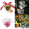 5pcs Heart Clear Balls Christmas Tree Hanging Decorations Transparent Open Plastic Bauble Ornament