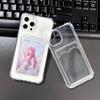 Чехол для мобильного телефона Apple 16 с карманом для карт, подходит для iPhone 14, вставляемая карта 12Pro, прозрачный 15, мягкий чехол 7/8