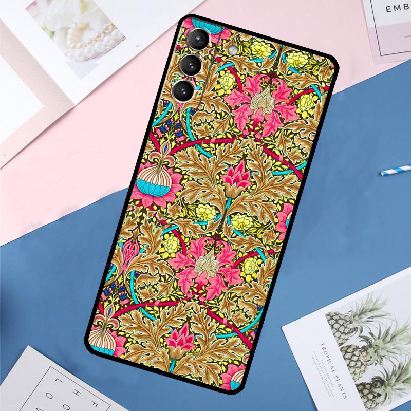 Чехол William Morris Strawberry Thief для Samsung Galaxy S25 Ultra S21 S22 S23 S24 Ultra S9 S10 Plus S20 FE S24 FE Задняя крышка