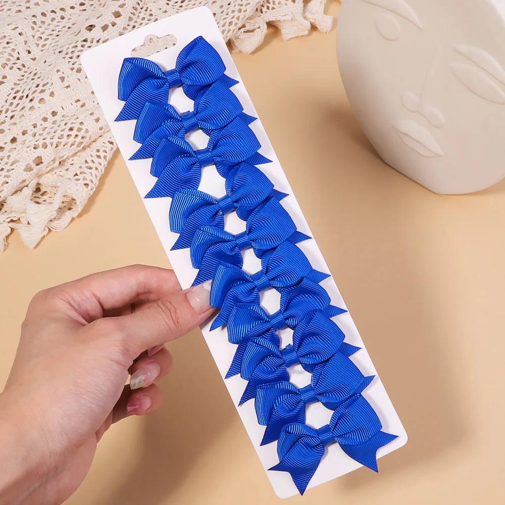 10 шт./набор однотонных репсовых лент, заколки для волос для детей, банты, заколки для волос, бутик, ручная работа, головные уборы, аксессуары для волос для девочек и младенцев