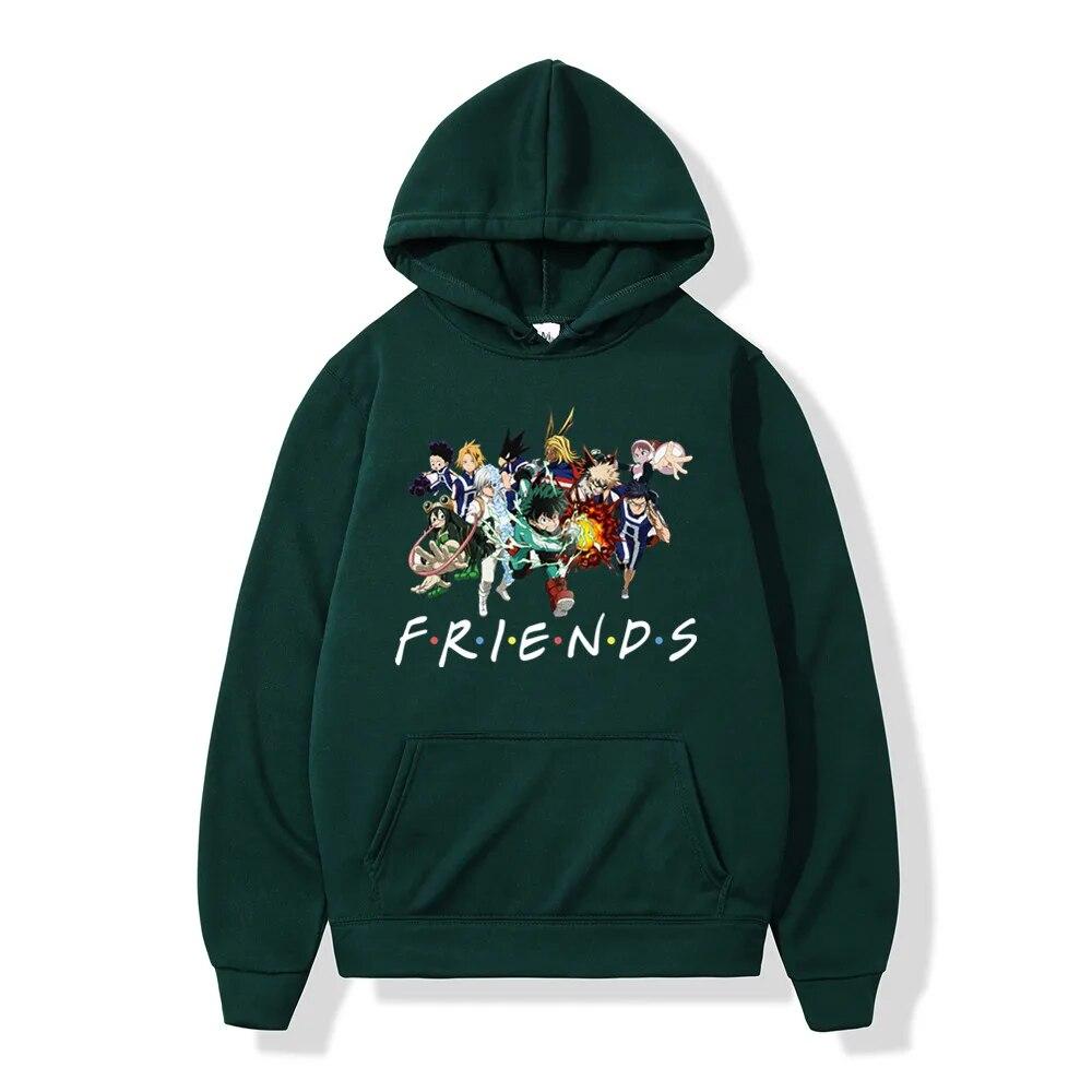 Mens Hoodie Sweatshirt My Hero Academia Friends Polerone Bluza Damska Clothes Women Unisex Fleece Streetwear Hoodies Oversized Tops