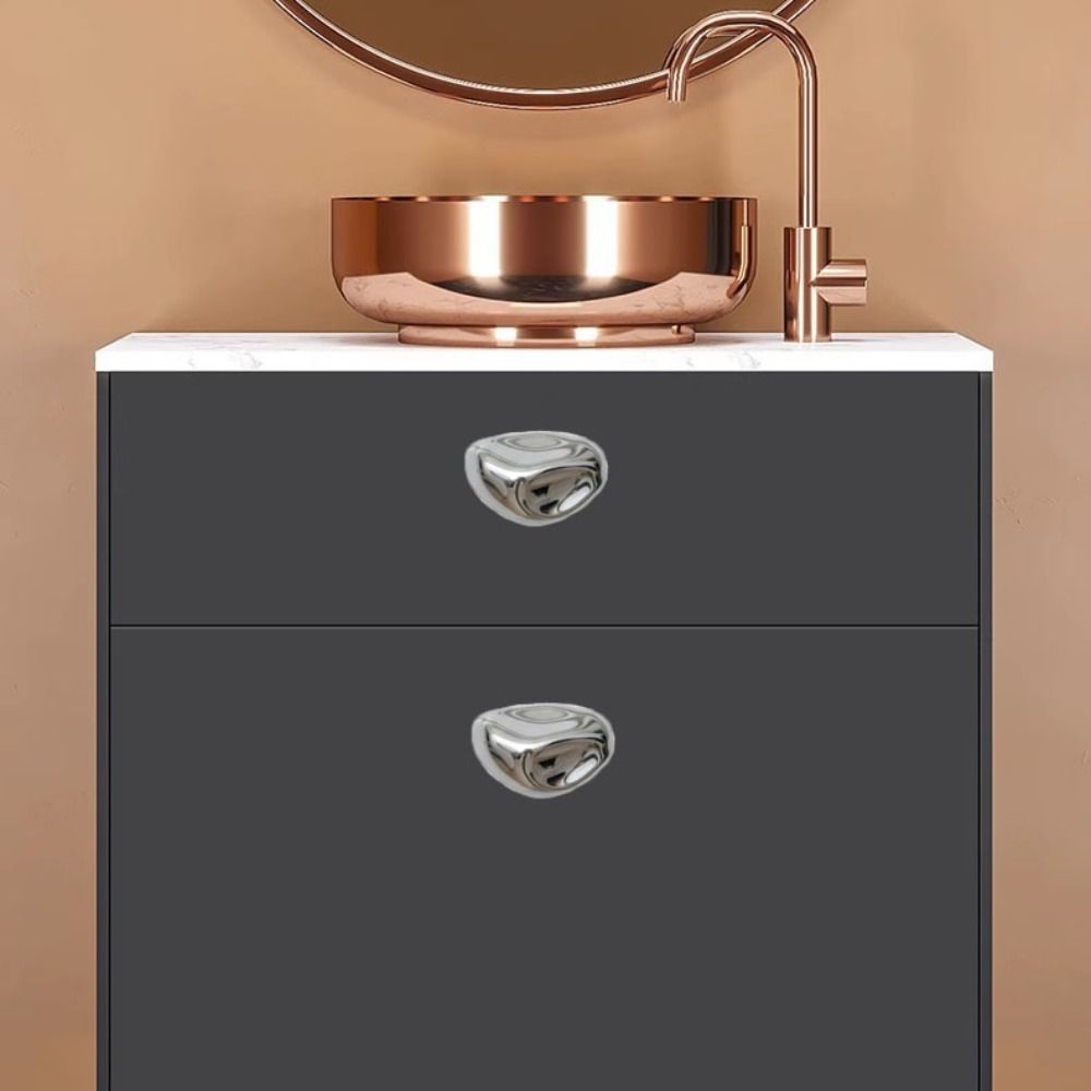 Ручка в французском стиле, серебристая, с одним отверстием, современная простая мебельная ручка, для ящика, шкафа