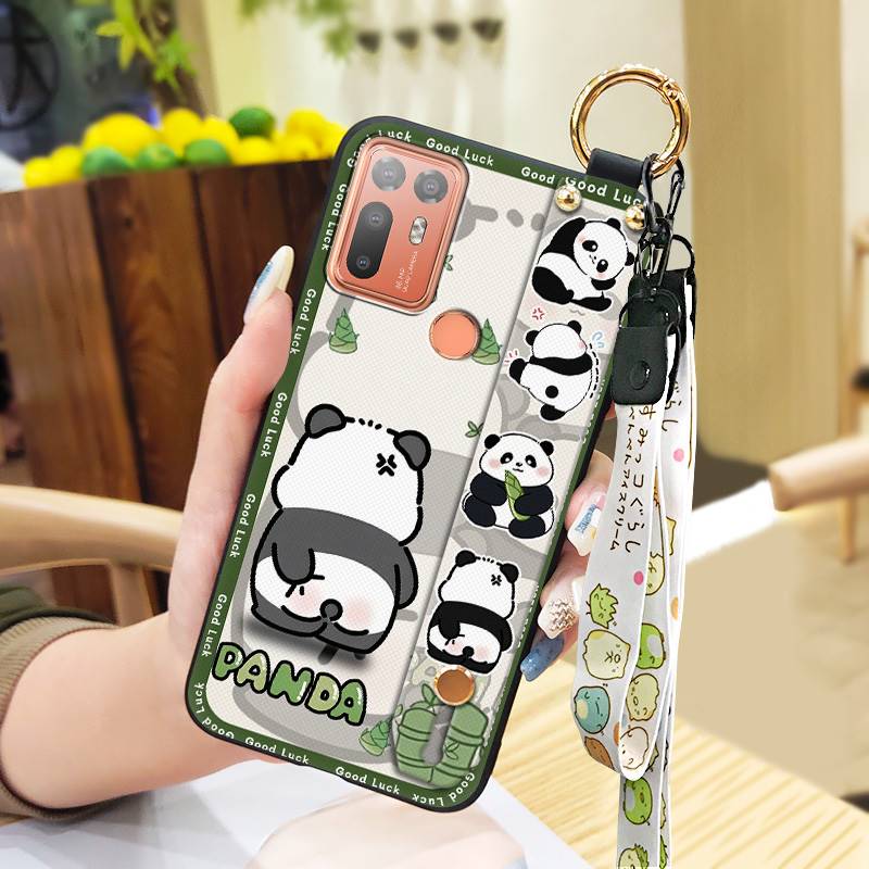 Wrist Strap Shockproof Phone Case For HTC Desire 20 Plus/D20+ Anti-dust Wristband Durable Soft Case Anti-knock Kickstand