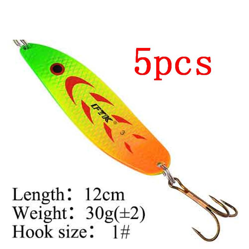 FTK 5 шт., 10,5 см-12 см, 20 г-30 г, металлическая жесткая приманка, рыболовный тройной крючок, рыболовные снасти, приманка для лосося, искусственная рыболовная снасть