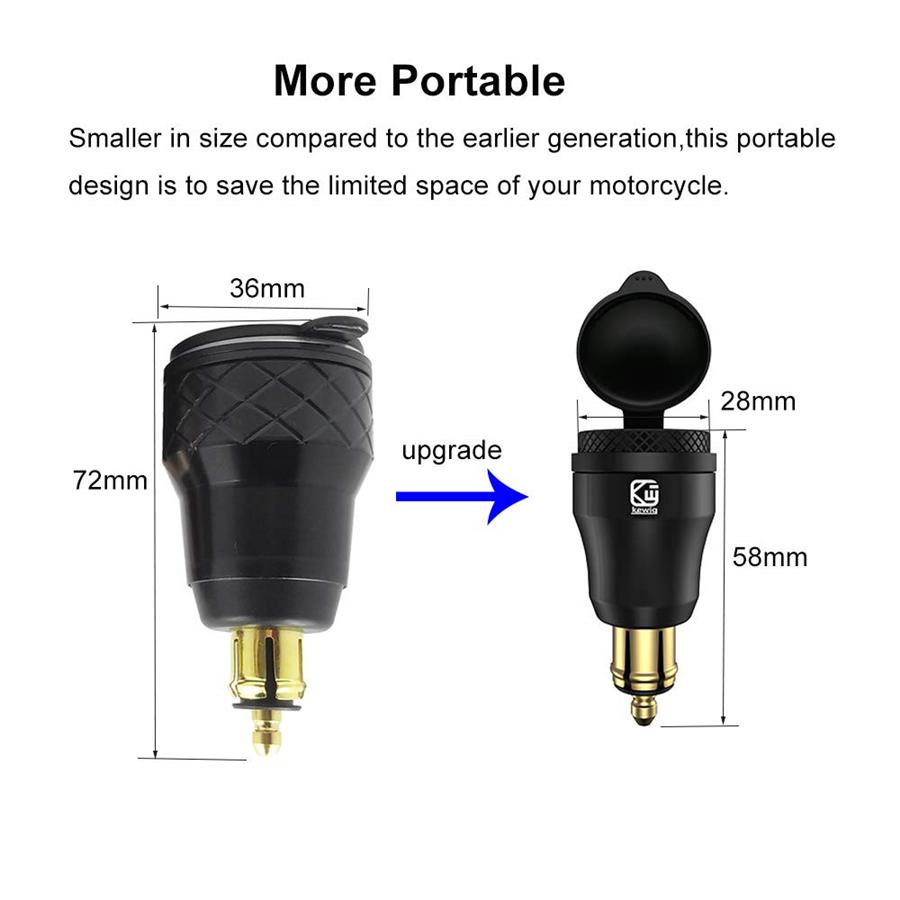 Водонепроницаемое зарядное устройство с гнездом питания Type C + USB для мотоцикла BMW, адаптер с разъемом DIN