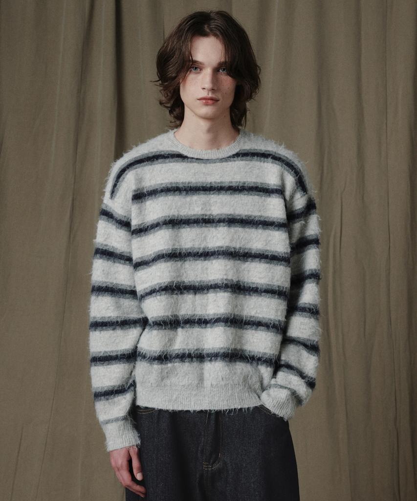 GLW Striped Brushed Knit Gray