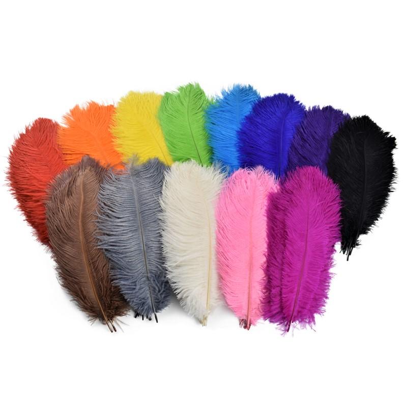 10Pcs/Lot 30-35cm Ostrich Feathers for Crafts White Feathers for Vases Wedding Party Decoration Handicraft Accessories DIY Plume