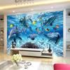 Underwater World Dolphin Fish 3D Photo Wallpaper Children Room Bedroom Living Room TV Decoration Wall Mural Wallpaper 3D