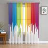 Прозрачные шторы для спальни, Радужные металлические блестящие шторы для гостиной, кухни, окна, сада, террасы, балкона, прозрачные шторы для спальни