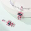 New In Original Charms Copper Sweet Pink Robot Charm Beads Fits 3Mm Original Bracelets For Womens Diy Fine Jewelry Gift