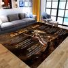 God Armor Bible Verse Mat - 2D Flat Non-Slip Floor Mat for Bedroom - Washable Christian Home Decor Living Room Area Carpet Rug