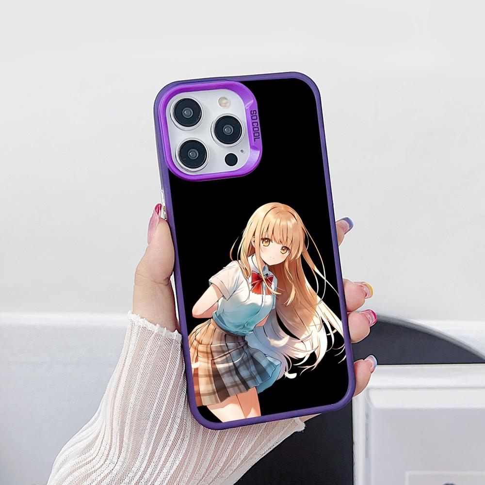 Чехол для телефона Angel Mahiru Shina для iPhone 17 16 15 14 13 12 11 X XR XS Air Pro Max Plus Фиолетовый Разноцветный Серебристый Чехол