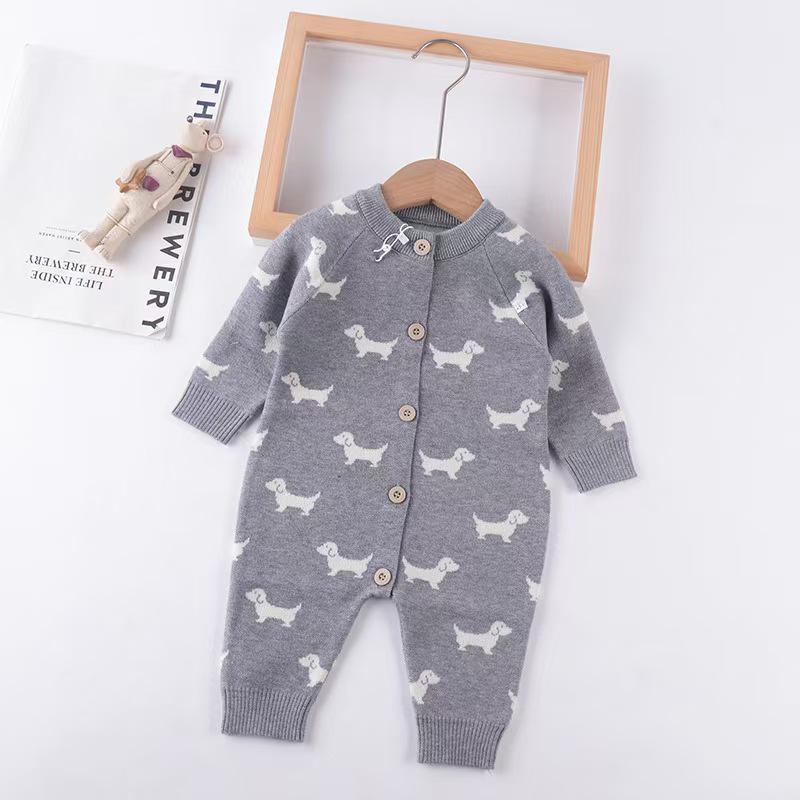 2024 Autumn/Winter Infant & Toddler Sweaters & Jumpsuits: Newborn Romper, Full-Print Baby Crawling Clothes.