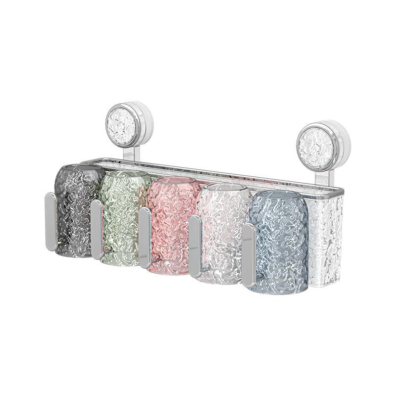 Подставка для зубных щеток на присоске, Не требует сверления, Подставка для зубных щеток для ванной комнаты, Настенная подставка для стаканов для зубных щеток, Подставка для хранения стаканов для зубных щеток