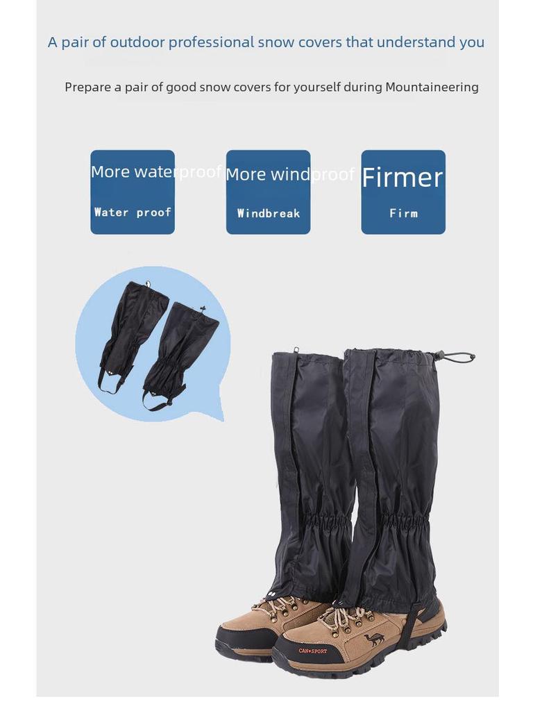 Outdoor Zipper Velcro Snow Leggings for Hiking Foot Protection