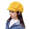 Children Beret Short Brim Vintage Solid Color Newsboy Cap Warm Autumn Winter Cap Girls Octagonal Cap Daily Outdoor Activities Headwear