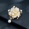 Модная брошь Douyin из натурального перламутра с медно-циркониевым покрытием и жемчугом, идеально подходит для легких роскошных рубашек