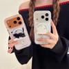 Милый Снежный Поле Счастливый Кот Магнитный Чехол для Телефона Для iPhone 17 Pro 16 15 14 Pro Max Задняя Крышка с Подставкой Для Magsafe Мультяшный Чехол