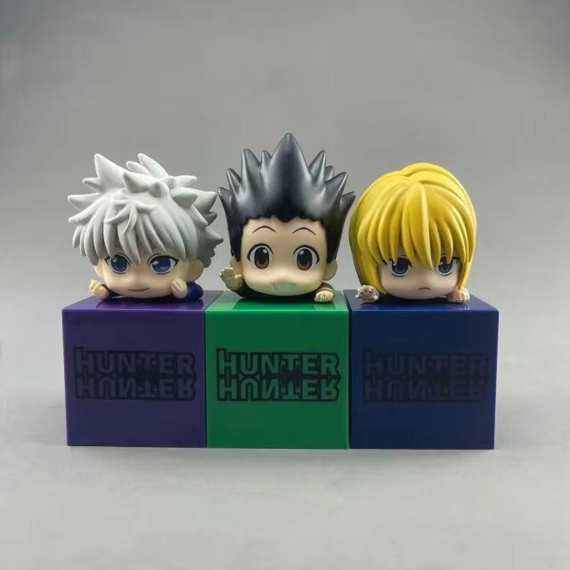 4 шт. Аниме Hunter x Hunter Фигурки Killua Zoldyck Gon Freecss Kurapika Лежащие Настольное украшение Модель Игрушки Подарки Коллекционные