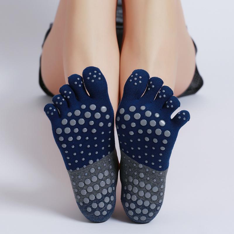 Женские нескользящие носки для йоги: Цветной, с раздвоенным носком, с широкой полосой, короткий хлопковый тюбик