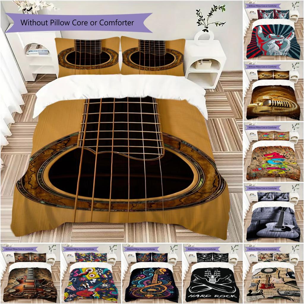 1 шт. Музыкальные элементы Комплект постельного белья Одеяло Пододеяльник Наволочка Домашний Декор Подарок на День Рождения (1 пододеяльник + 2 наволочки, без наполнителя)А18