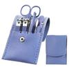 7Pcs Manicure Set Stainless Steel Nail Art Clipper Cuticle Nipper Scissor Grooming Tools With PU Leather Portable Bag